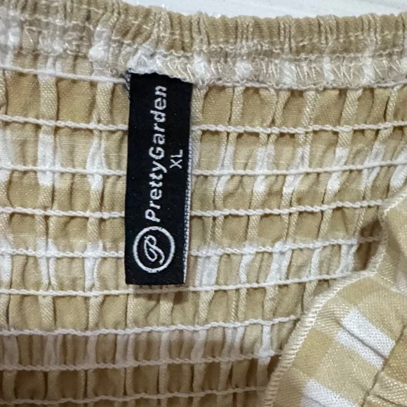 PrettyGarden Yellow Checkered  Dress - Picture 3 of 10